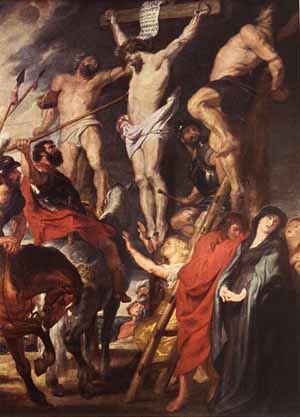 Longinus pierces the Sacred Heart - Rubens